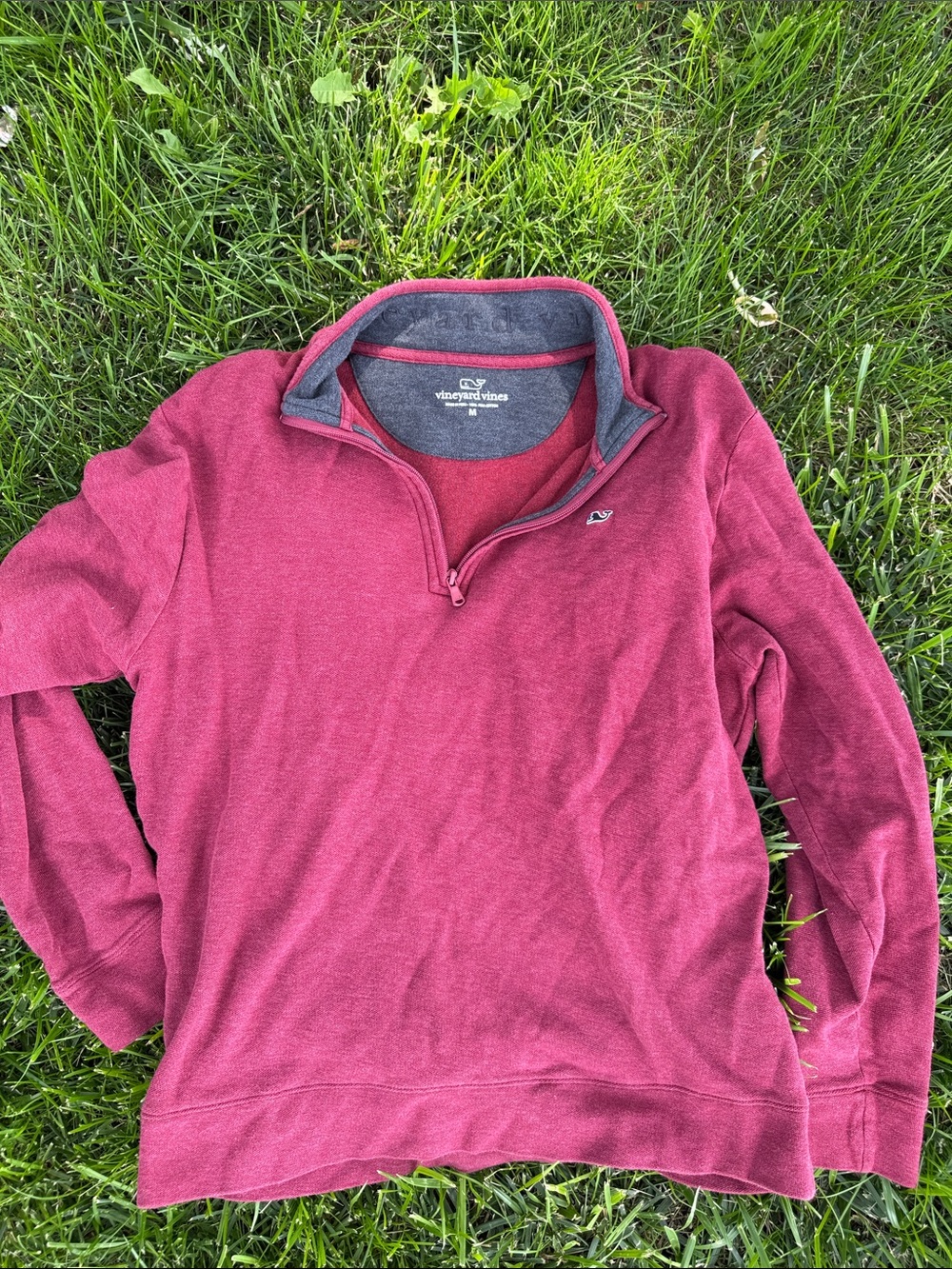 Vineyard Vines Men's Maroon Quarter-Zip Pullover